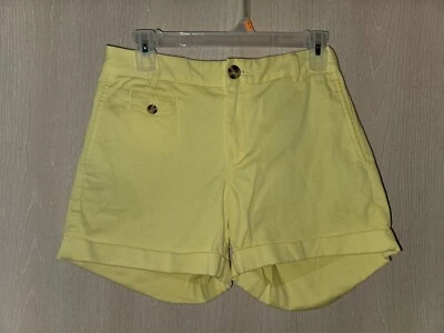 Pantalones Cortos Informales Banana Republic Amarillo con Puños City Talla 6  Foto 1 de 4