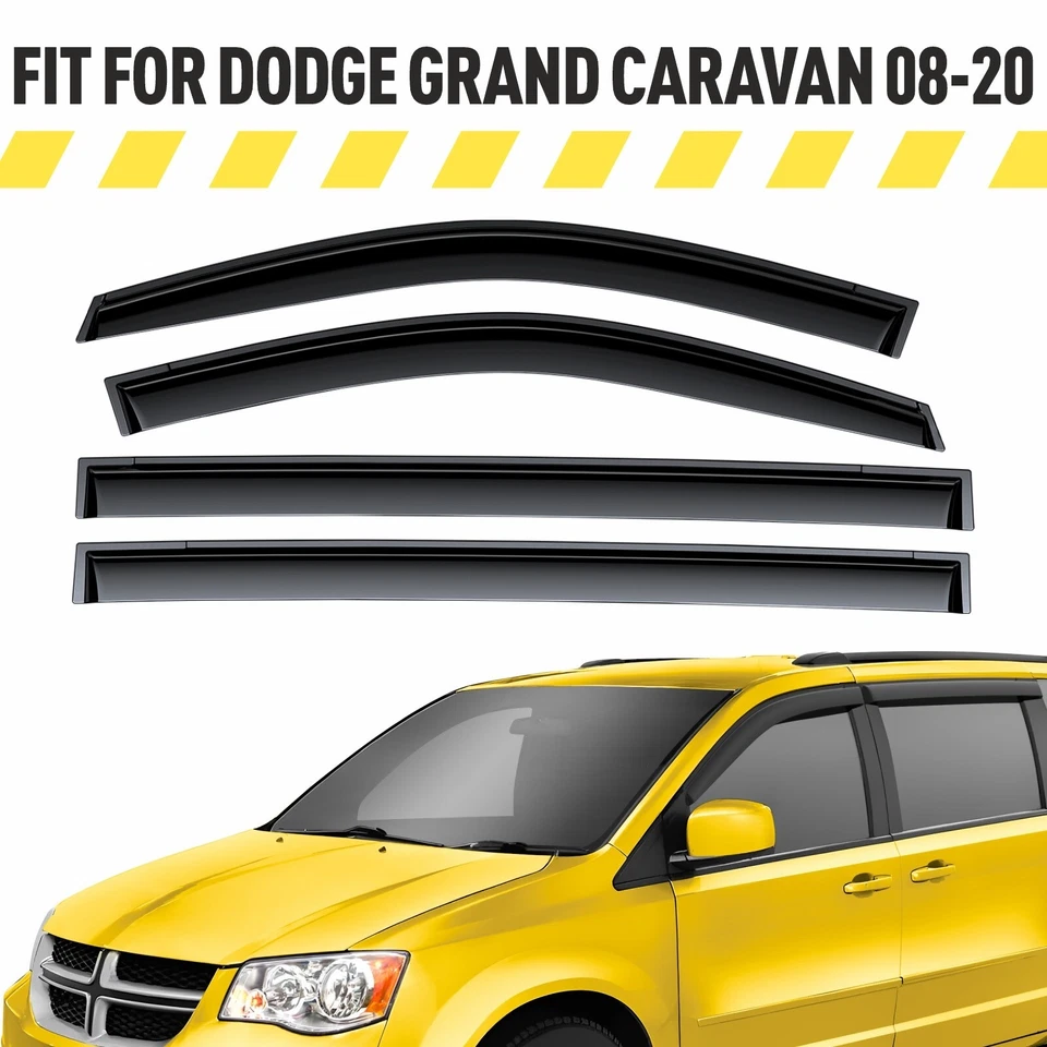 Protectores de lluvia viseras de ventilación para Dodge Grand Caravan 2008-2020 Foto 1 de 4