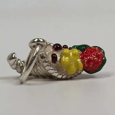 Dije CORNUCOPIA VINTAGE de plata esterlina para pulsera ESMALTE regalo de acción de gracias Foto 1 de 4