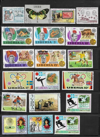 32 Used Liberia Stamps Cover