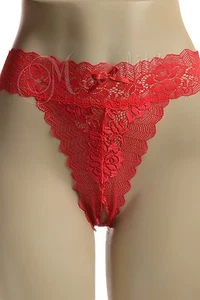 Perizoma sexy pizzo floreale senza cavallo cavallo aperto rosso rosa S M L 1X/2X 3X/4X 10547 - Foto 1 di 32