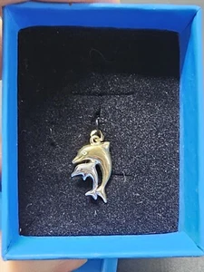 10kt Gold Michael Anthony Two Tone Dolphins Pendant - Picture 1 of 4