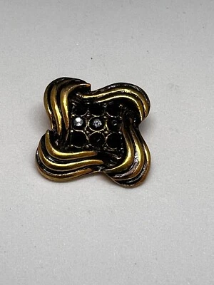 Distinctive Italian Metal Button with Black and Gold Accents Modelier Craftsmans - Image 1 of 3