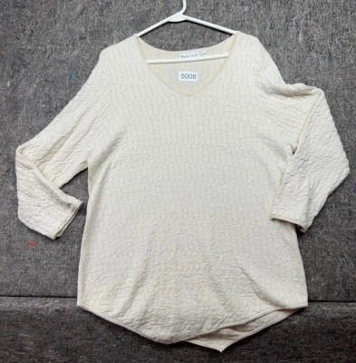 Suéter Habitat Mujer Top Beig Lino Mezcla Algodón Tejido Talla L Foto 1 de 4