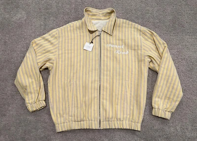 Chaqueta tejida a rayas con cremallera completa Sunset Road amarilla/beige talla XL de Zara para hombre Foto 1 de 4