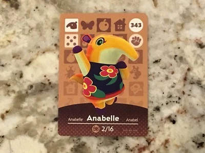 NINTENDO ANABELLE #343 Animal Crossing Amiibo Card Mint From Either Series 1, 2, 3, 4, 5!
