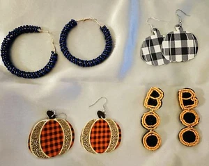 NUEVO LOTE DE 4 PENDIENTES DE ACCIÓN DE GRACIAS HALLOWEEN OTOÑO CALABAZAS ¡GRANDES REGALOS! - Imagen 1 de 5