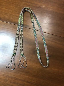 VTG Glass Bead Native American Necklace With Tassels 47” Long Read Description - Picture 1 of 12