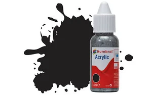 Humbrol DB0033 No.33 Black Matt 14ml Acrylic Paint Dropper Bottle - Picture 1 of 1