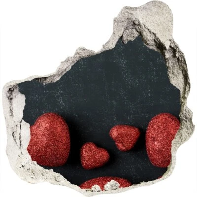 Fototapeten 3D Effekt Selbstklebender Aufkleber 75x75 cm Herzen auf Tafel - Bild 1 von 4