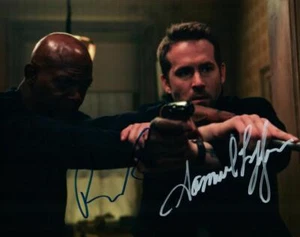 Foto firmada de Ryan Reynolds Samuel L. Jackson 8x10 autografiada con certificado de autenticidad - Imagen 1 de 1