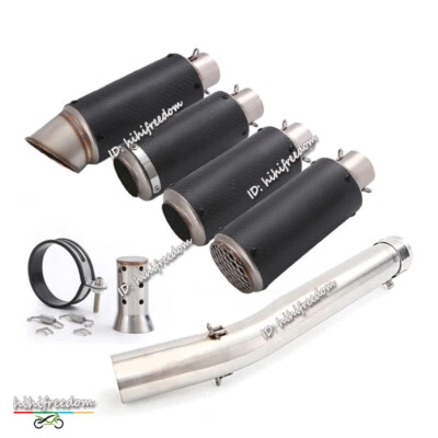 Juego de escape tubo silenciador de carbono tubo medio tubo deslizable para Suzuki GSXR 1000 2005 2006 Foto 1 de 4