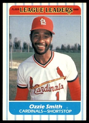 1986 Fleer League Leaders Ozzie Smith St. Louis Cardinals #42 - Image 1 of 2