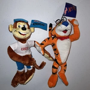 New 2001 Kellogs Rare Tony Tiger & Coco Cereal Plush Monkey Toy Network 10 inch - Picture 1 of 3