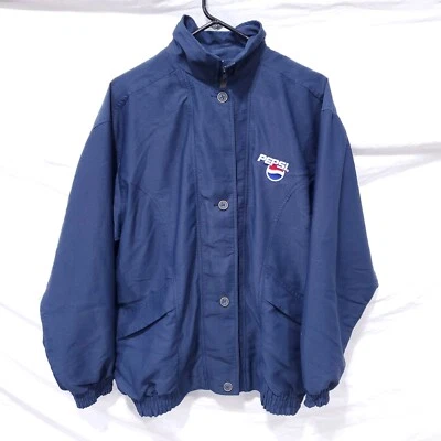 Chaqueta cortavientos ligera vintage con cremallera de nailon bordada de Pepsi para mujer Foto 1 de 4