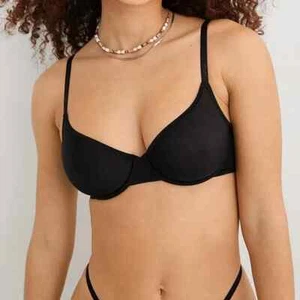 NWT Aerie Smoothez Microfiber Unlined Balconette Bra Underwire Black 32B Womens - Picture 1 of 3
