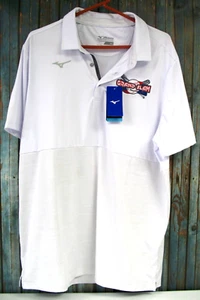 NWT Mizuno Drylite Short Sleeve Alpha White Embroidered Grand Slam Polo Shirt XL - Picture 1 of 4