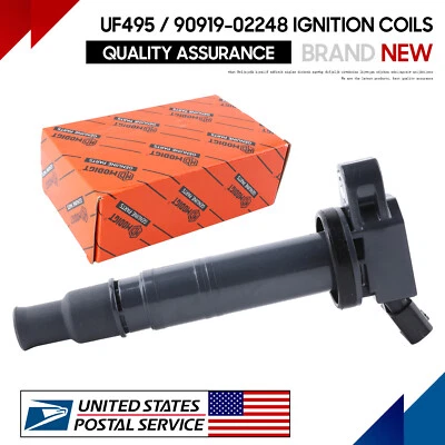 1PCS 90919-02248 Ignition Coils For Toyota Tacoma 2005-2012 4.0L 2.7L UF495 OEM - Image 1 of 4