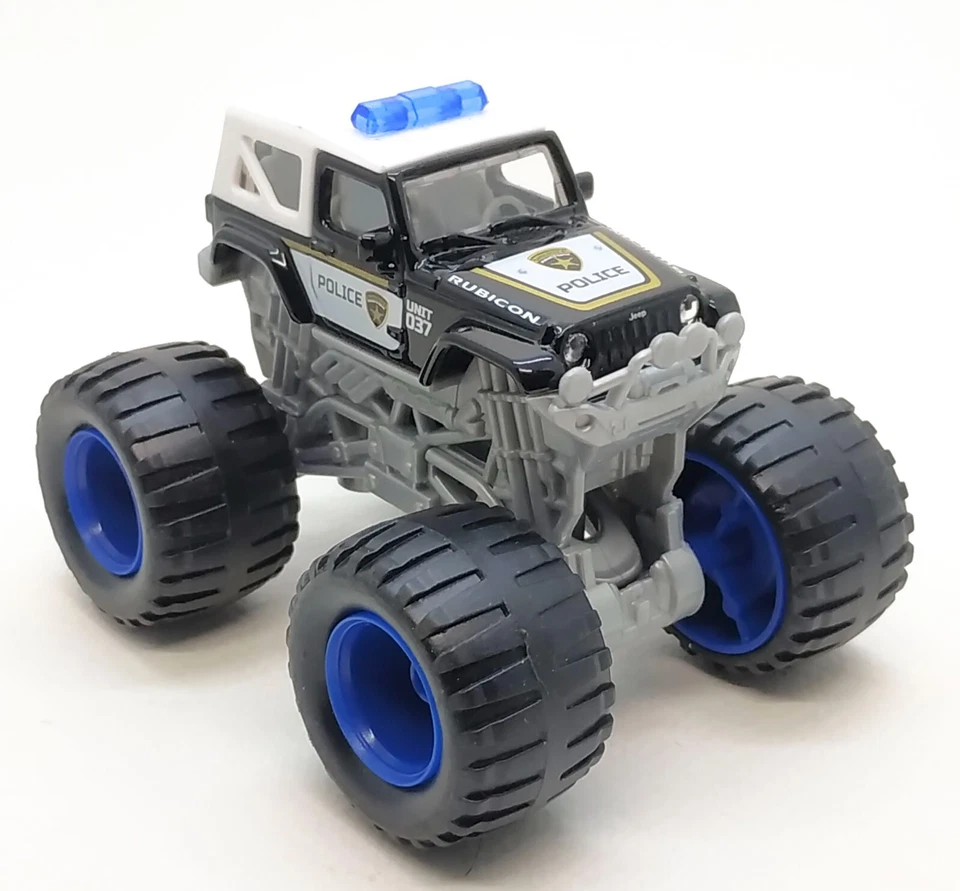 Majorette Jeep Wrangler Rubicon Monster Truck Police Black 1:60 (3") no Package - Image 1 of 4
