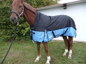 *1200 D. OUTDOORDECKE+HIGHNECK Fleecefutter 155 cm Navy Babyblau - Bild 1 von 1