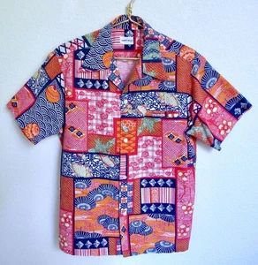 Vintage Liberty House Hawaiian Shirt 45" Chest THC Hawaiian Textiles Patch Print - Picture 1 of 14
