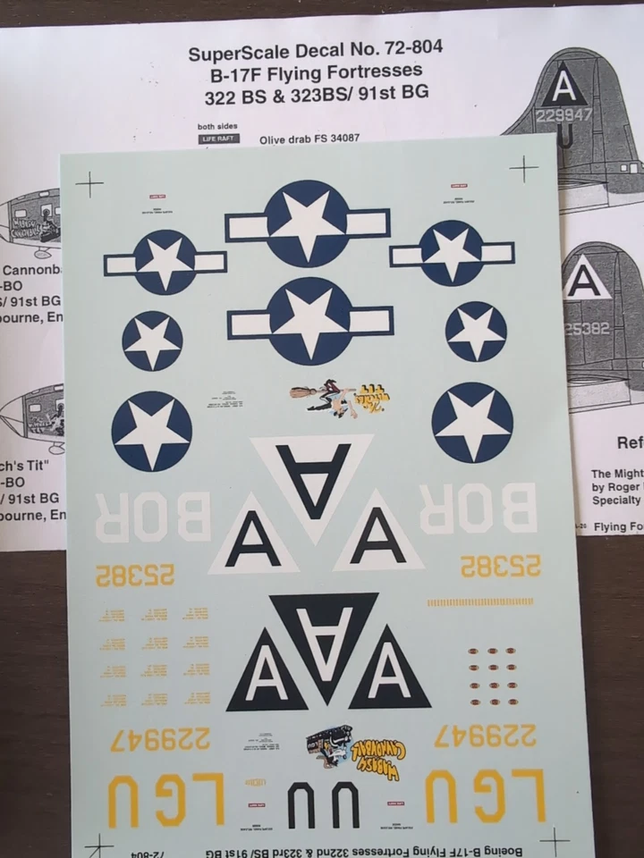 Décalcomanies Maquette Avion 1:72 B17 - Photo 1/1