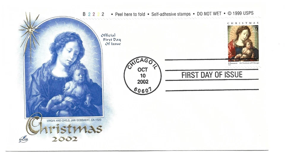 3675 37c  Christmas 2002 Madonna ArtCraft  FDC - Image 1 of 1