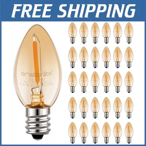 30 Pack Energy Saving Amber LED Night Light Bulbs, E12 Base - Picture 1 of 9