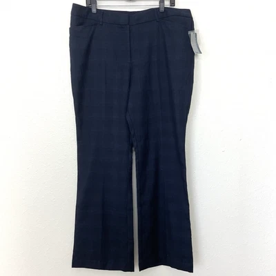 Pantalones de vestir Worthington corte moderno pierna bota talla 18 azul marino a cuadros para mujer NUEVO Foto 1 de 4