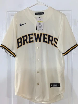 NIKE MLB BREWERS #22 CHRISTIAN YELICH SMALL BASEBALL JERSEY NEW WITH TAGS - Image 1 of 4