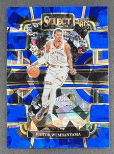 Victor Wembanyama 2023 Panini Select Concourse Blue Cracked Ice #87 RC - Spurs - Bild 1 von 12