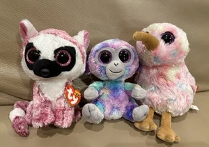TY Beanie Boos 6" KIWI Bird ZURI Monkey LeeAnn Lemur Plush Tags READ - Picture 1 of 5