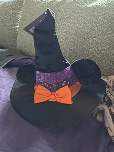 Disney Parks Neu Minnie Maus Ohren Hexenhut orange Schleife Custome Halloween Kinder - Bild 1 von 7