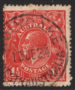 AUSTRALIA OCCIDENTAL MATASELLOS "HOLYOAK" EN 1-1/2d ROJO KGV 1924 (A29958) - Imagen 1 de 1