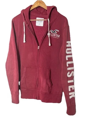 Hollister y2K Spellout Cremallera Completa Sudadera con Capucha Granate Algodón Relajado Preparación Centro Comercial Foto 1 de 4