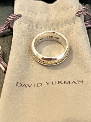  Banda con inserción de cable David Yurman Classics plata de ley y oro amarillo de 18 k 9,5 Foto 1 de 4