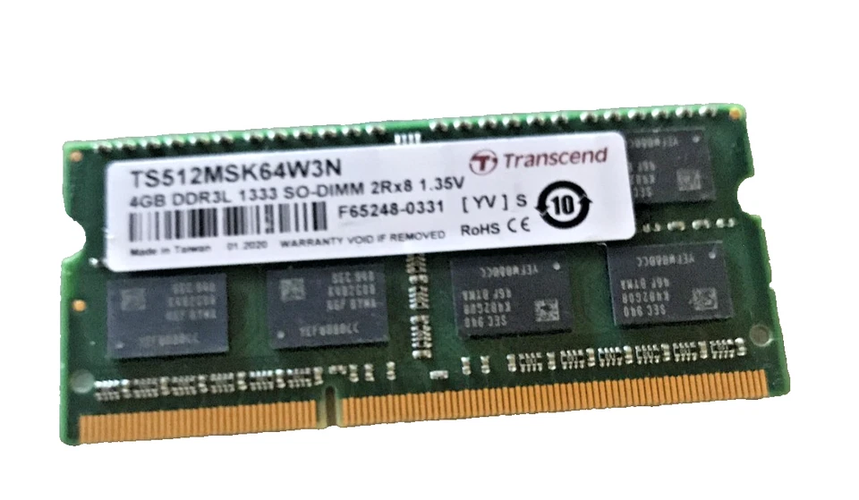 Transcend TS512MSK64W6H 4GB DDR3L 1600 SO DIMM Laptop Memory - Image 1 of 1