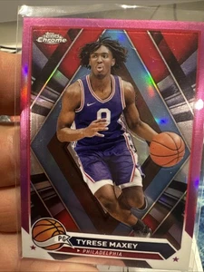 2024 Topps Chrome Pink Refractor Tryese Maxey #33 - Bild 1 von 2