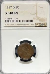 1917-D Lincoln Cent XF40BN NGC (#PA4463481130) - Picture 1 of 2