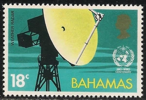 Bahamas #347 (A41) VF MNH - 1973 18c Weather Radar, WMO Emblem - Picture 1 of 1