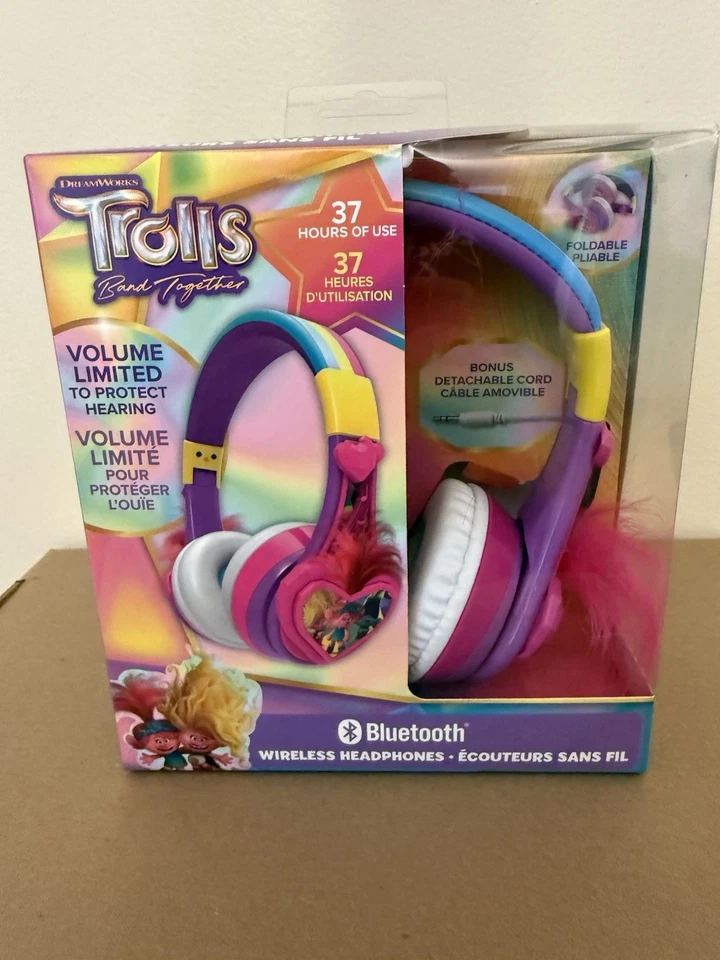 eKids DreamWorks Trolls Wireless Over-the-Ear kids Headphones TR-B52.EXv23MX