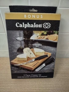 Calphalon CONTEMPORARY Cutlery Cheese KNIVES & BOARD Set 9"x6"x3/4", 3 Piece Set - Picture 1 of 3