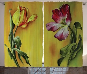 Country Curtains, Painting of Curving Tulips Romantic Dramatic Blooming Flowe... - Bild 1 von 1
