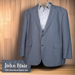 John Blair Sport Coat Blazer Mens 52R Gray with Bronze Buttons - Picture 1 of 9
