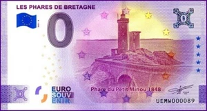 UEMW / LES PHARES DE BRETAGNE / BILLET 0 € / NULL EURO-SCHEIN / 0 € 2021-6 - Picture 1 of 1