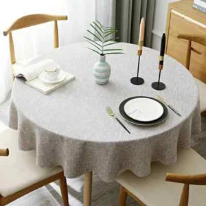 Round Tablecloth Solid Color Table Cover for Table Cloth Dining Tea Home - Picture 1 of 32
