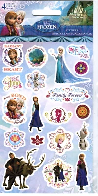 Disney FROZEN Nuevo Pack 4 Hojas Álbum de Recortes Pegatinas Elsa Olaf Anna Kristoff Sven Foto 1 de 2