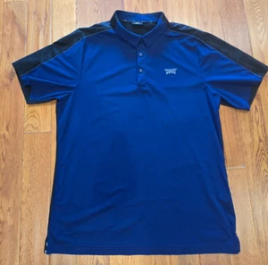 PXG Mens Two Tone Polo Blue Black Parsons Xtreme Golf Performance Wicking - XL - Picture 1 of 4