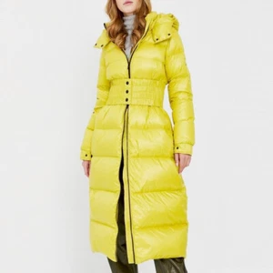 TWINSET 212TP214M Down Padded Puffer Coat Long Jacket Belt Detach Hood i44 L-XL - Picture 1 of 12