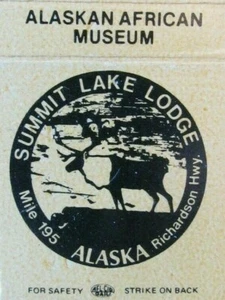 SUMMIT LAKE, ALASKA MATCHBOOK: SUMMIT LAKE LODGE CARIBOU MATCHCOVER -E - Picture 1 of 2